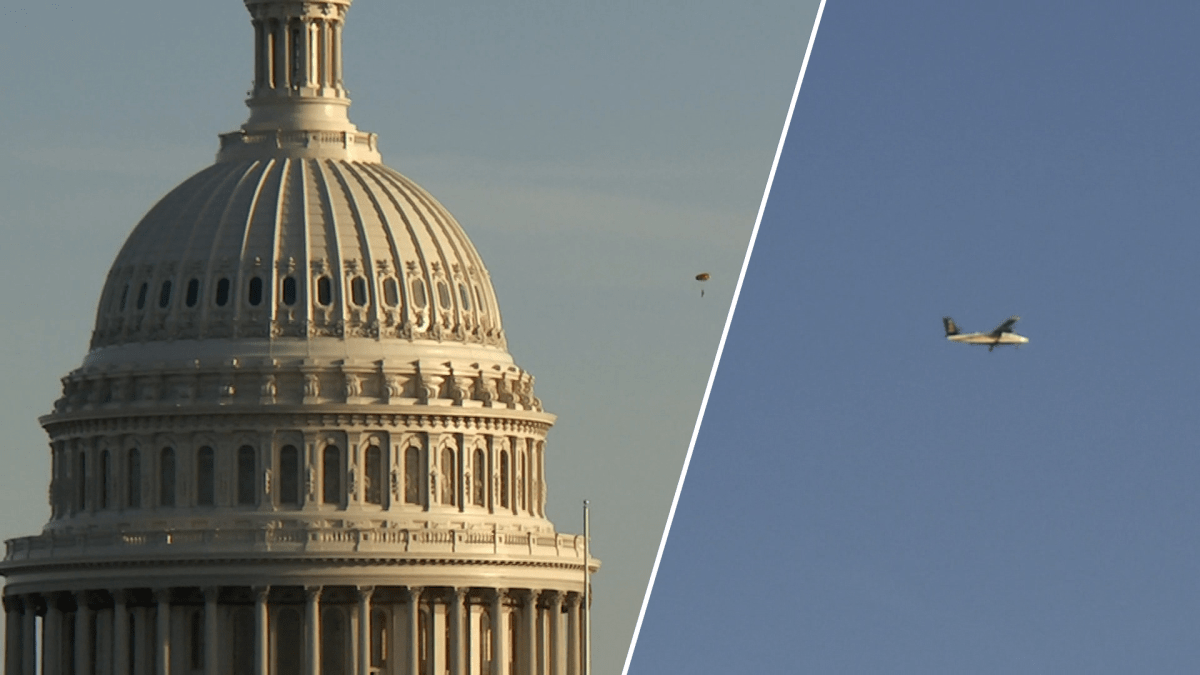 Watch Plane, Parachutists Prompt US Capitol Evacuation NBC Los Angeles