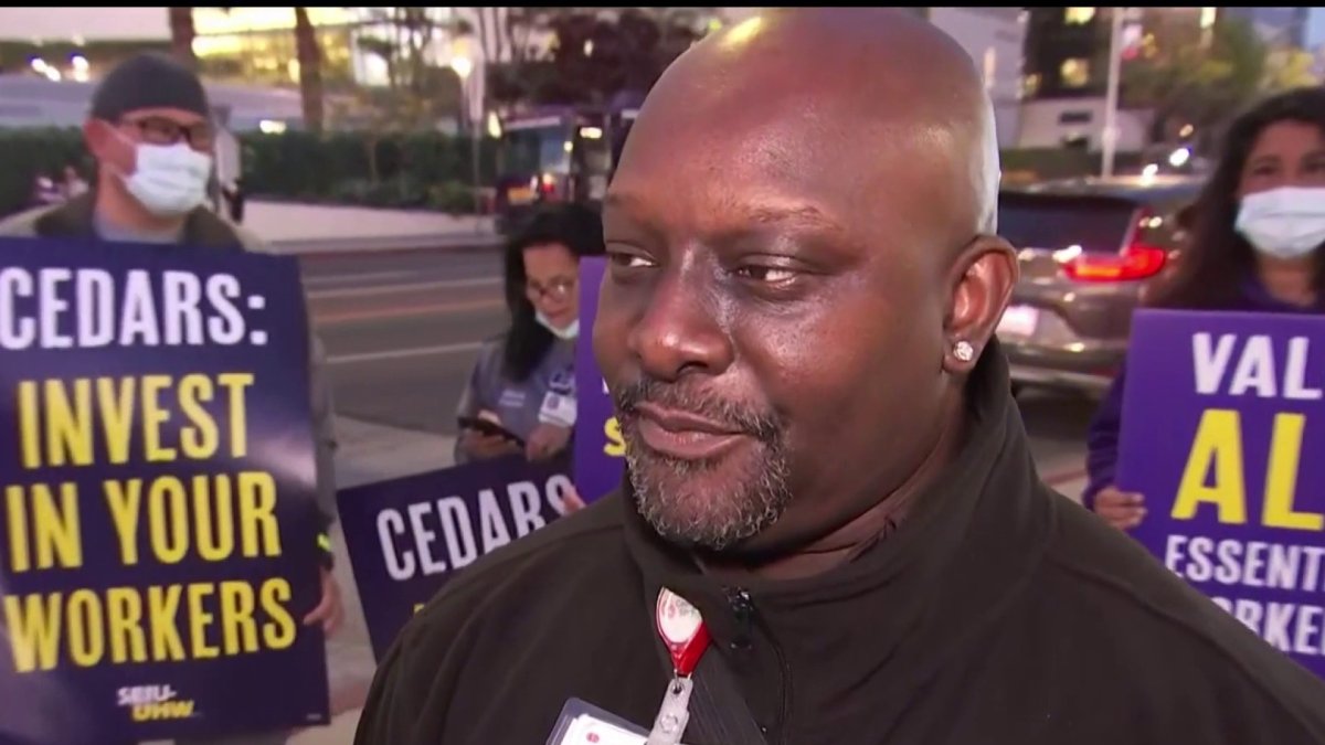 CedarsSinai Medical Center Workers on Strike NBC Los Angeles
