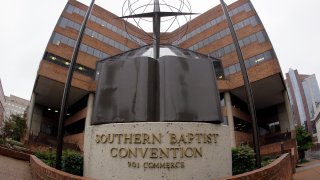 FILE - In this Dec. 7, 2011, file photo, the headquarters of the Southern Baptist Convention stands in Nashville, Tenn. The nation's largest Protestant denomination is about 2% smaller than it was in 2018. The Southern Baptist Convention released its 2019 membership numbers showing a membership decline of more than 287,000. That bring their total membership down from 14.8 million in 2018 to 14.5 million last year. It was their 13th straight year of decline and the largest single year drop in more than a century, according to the denomination.