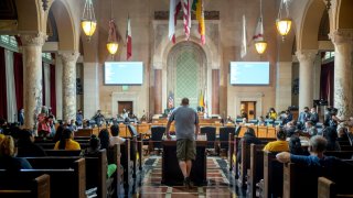 A view inside Los Angeles City Hall.