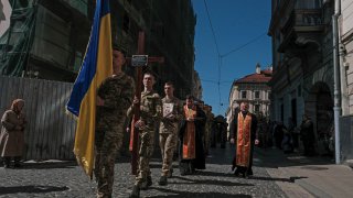 coffins of Ukrainian soldiers