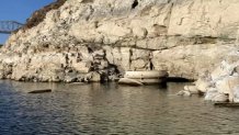 Exposed intake valve on Lake Mead in Southern Nevada. 