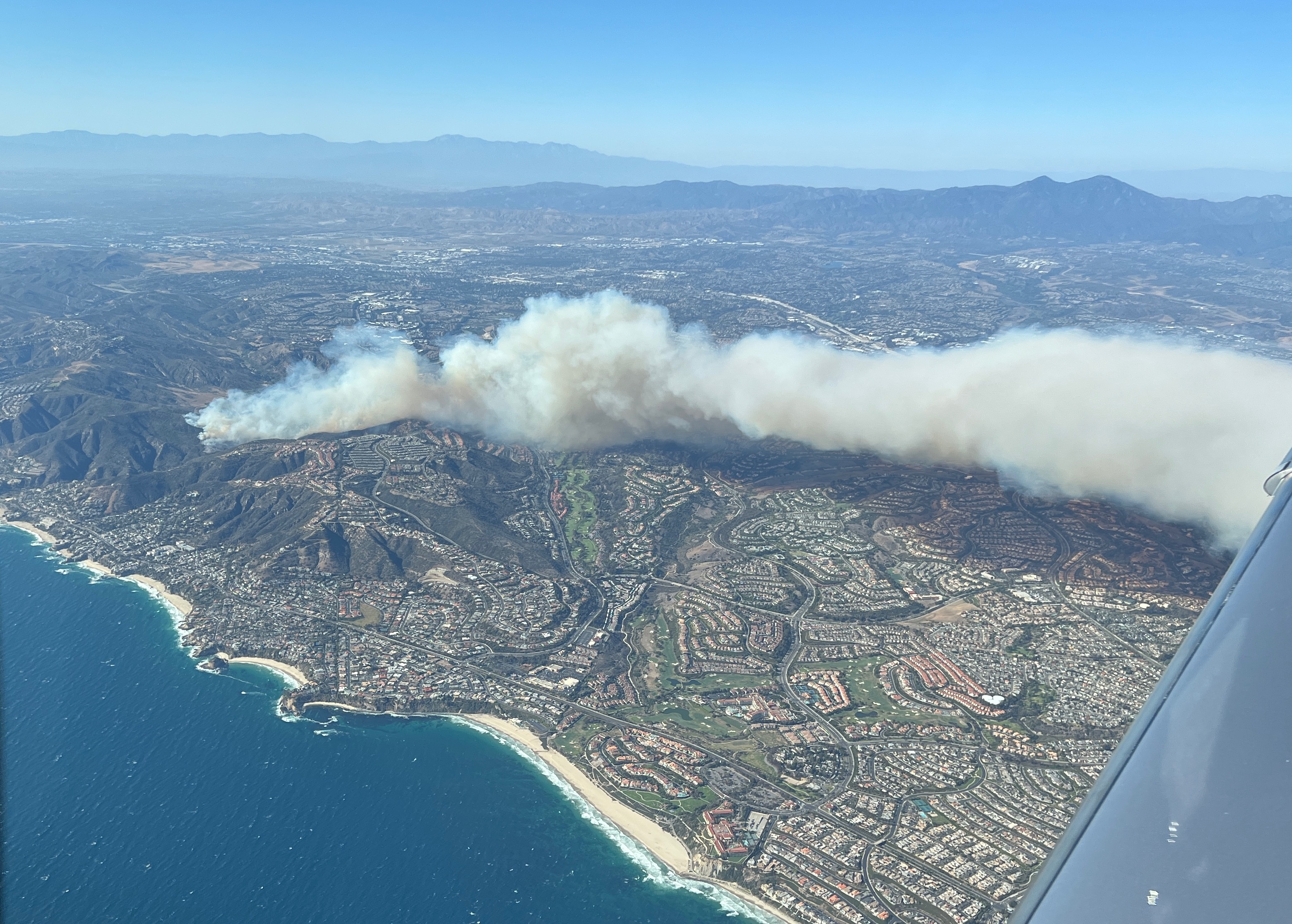 An aerial view of the Laguna Niguel fire. 