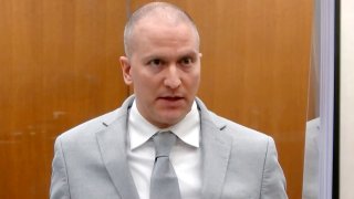 FILE - Former Minneapolis police Officer Derek Chauvin addresses the court as Hennepin County Judge Peter Cahill presides over Chauvin's sentencing at the Hennepin County Courthouse in Minneapolis, on June 25, 2021. Two Minnesotans filed federal civil rights lawsuits on Tuesday, May 31, 2022, against the city of Minneapolis and former Officer Derek Chauvin, alleging they were traumatized when he used his “signature move” on them of kneeling on a subject's neck — the same way that he killed George Floyd.