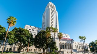 A view of LA City Hall.