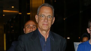 Tom Hanks leaves Nobu restaurant on June 15, 2022 in New York, New York.