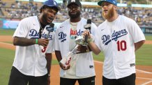 Celebrities At The Los Angeles Dodgers Game