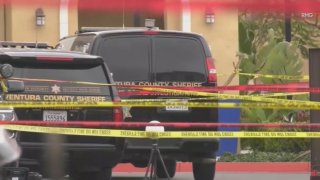 Deputies at the scene of a slaying in Camarillo.