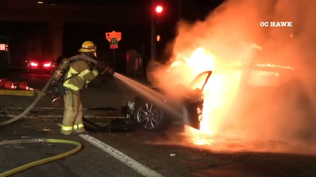 Fiery Crash in Fullerton NBC Los Angeles