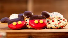 To celebrate the 67th anniversary of the Disneyland Resort in Anaheim, Calif., the GCH Holiday Cart at Disney’s Grand Californian Hotel & Spa is offering an assortment of treats, including the birthday cookie box filled with assorted cookies, the Mickey shorts sugar cookie, birthday cake s’mores cookie and more. These special offerings are available for a limited time through July 17, 2022. (David Nguyen/Disneyland Resort)