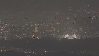 Fireworks dots the Los Angeles landscape Monday July 4, 2022.