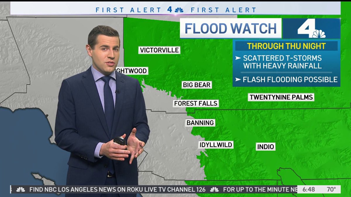 First Alert Forecast: Flood Watch for SoCal Mountains – NBC Los Angeles
