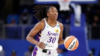 Nneka Ogwumike brings the ball up court
