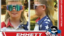 Emmett Miller, a kids division finalist in the 2022 USA Mullet Championships.