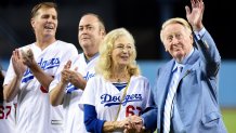 at Dodger Stadium on September 23, 2015 in Los Angeles, California.