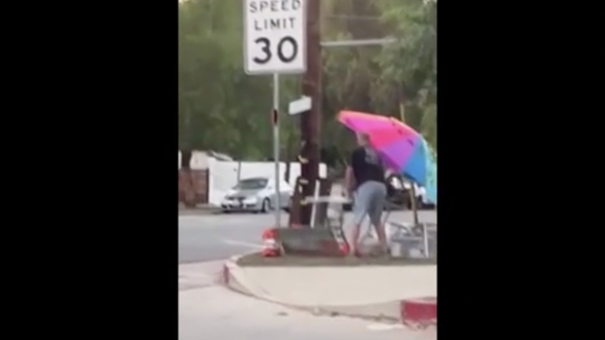 Video Woodland Hills Street Vendor’s Cart Attacked With Ax NBC Los