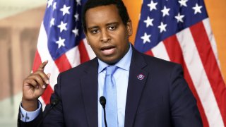 U.S. Rep. Joe Neguse (D-CO) speaks during a news conference at the U.S. Capitol on February 2, 2022 in Washington, DC.