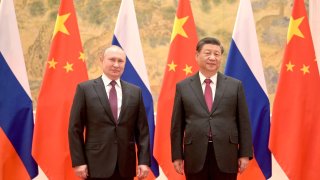 Russian President Vladimir Putin with Chinese President Xi Jinping weeks before the launch of the unprovoked Russian attack on Ukraine on 4 February 2022. Chinese and Russian leaders Xi Jinping and Vladimir Putin will attend the G-20 summit on the resort island of Bali this November, a longtime adviser to the Indonesian president said on Friday.