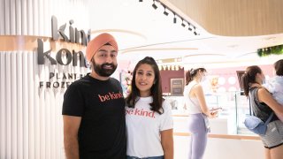 Ishpal and Serina Bajaj are the founders of plant-based ice cream company, Kind Kones.