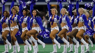 ARLINGTON, TX – AUGUST 26: The Dallas Cowboys Cheerleaders perform before the game between the Dallas Cowboys and the Seattle Seahawks on August 26, 2022 at AT&T Stadium in Arlington, Texas. (Photo by Matthew Pearce/Icon Sportswire via Getty Images)