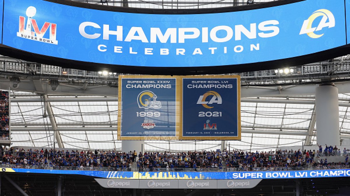 Watch: Rams Unveil 2021 Super Bowl LVI Champions Banner – NBC Los