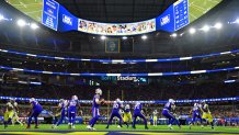 Protesters interrupt NFL's Bills-Rams season-opener with pink smoke bombs