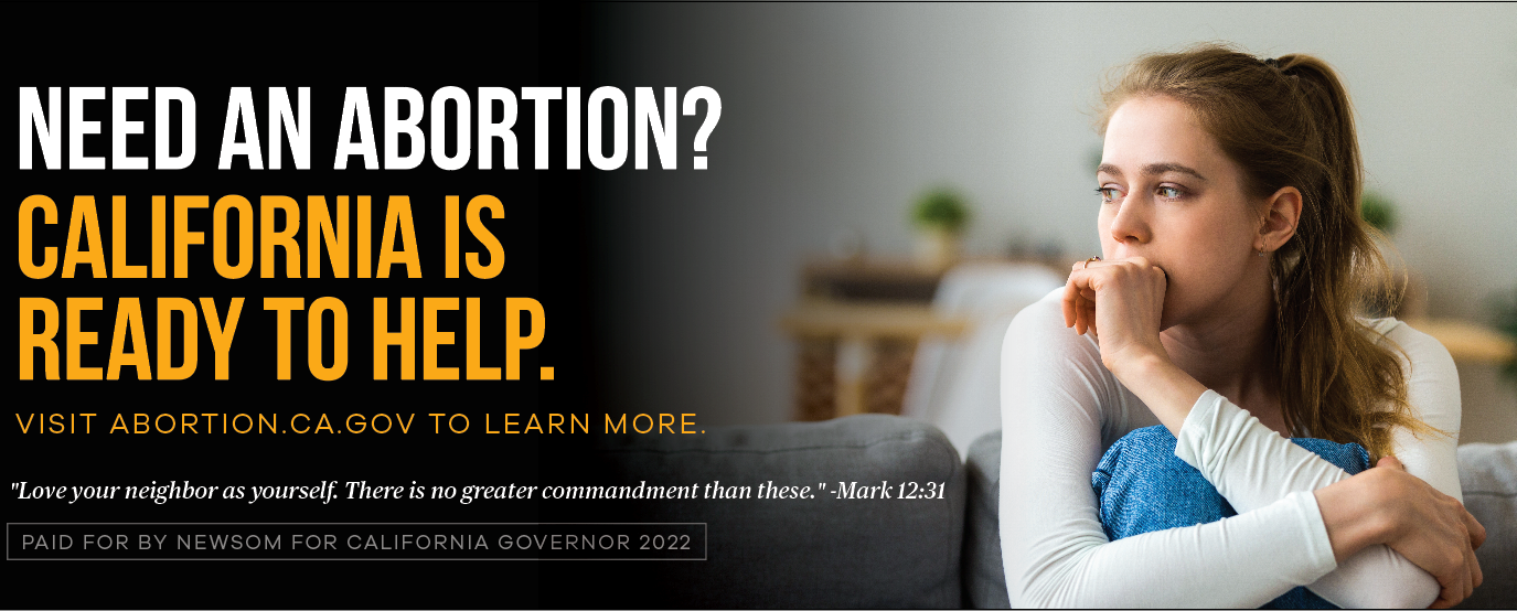 Newsom Launches Billboards for California Abortion Care in 7 States