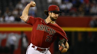 Zac Gallen of the Arizona Diamondbacks pitches in the first inning against the Milwaukee Brewers at Chase Field.