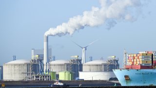 An LNG import terminal at the Rotterdam port in February 2022.