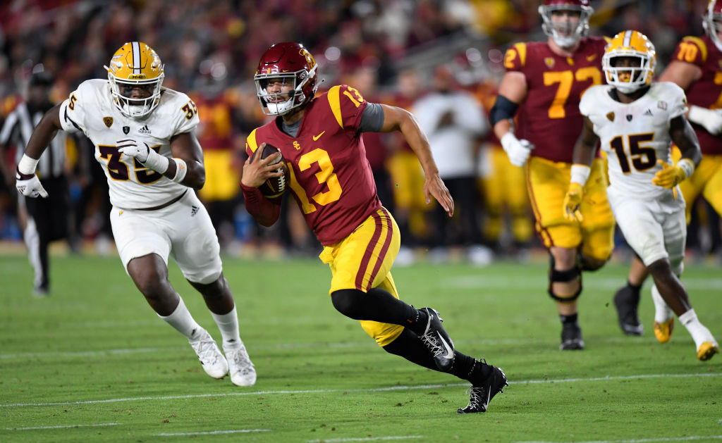 Caleb Williams Does it All as No. 6 USC Beats Arizona St. 42-25