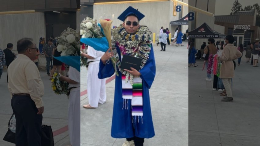 Brian Mendoza at his high school graduation.
