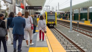 A view of a Metro K Line station in August 2022.