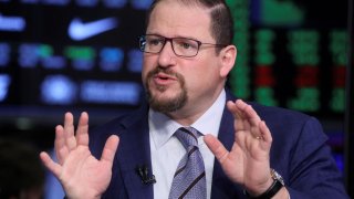 Cristiano Amon, president and CEO of Qualcomm Incorporated, speaks during an interview with CNBC on the floor of the New York Stock Exchange (NYSE) in New York, April 28, 2022.