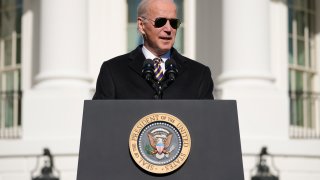 President Joe Biden speaks during a pardoning ceremony for the national Thanksgiving turkeys at the White House in Washington, Monday, Nov. 21, 2022.