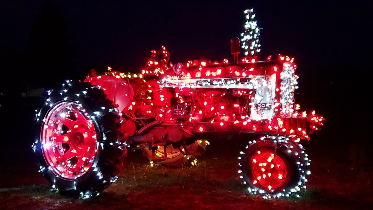 Here Come the Famous Lighted Tractors of Calistoga NBC Los Angeles