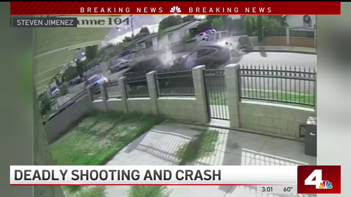 Video Shows Crazy Crash After A Shooting In Azusa Nbc Los Angeles