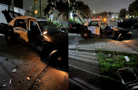 Individual Arrested After Colliding Vehicle with Police Unit