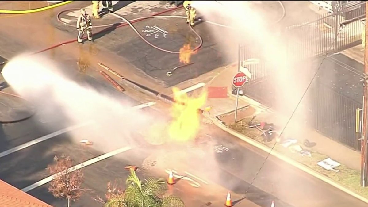 Gas Leak and Fire reported in San Gabriel Valley