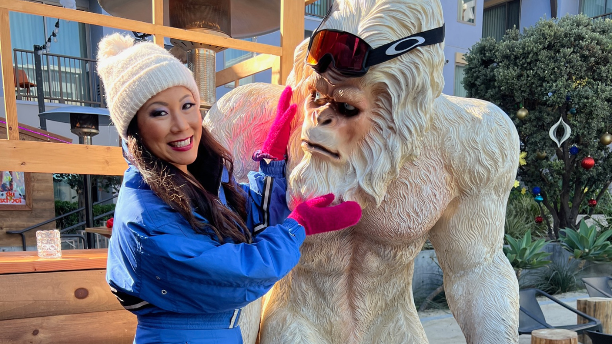 Inside Pier Summit Ski Lodge Pop-up on the Beach – NBC Los Angeles