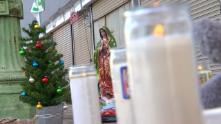 Grieving family members and friends left a small Christmas tree and other items at a memorial Sunday for a woman struck and killed by a hit-and-run driver in a South Los Angeles neighborhood. 