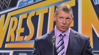 Vince McMahon attends a press conference to announce that WWE Wrestlemania 29 will be held at MetLife Stadium in 2013 at MetLife Stadium on February 16, 2012 in East Rutherford, New Jersey.