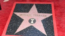Michael Strahan at the star ceremony where Michael Strahan is honored with the first Sports Entertainment star on the Hollywood Walk of Fame on January 23, 2023 in Los Angeles, California. (Photo by Gilbert Flores/Variety via Getty Images)