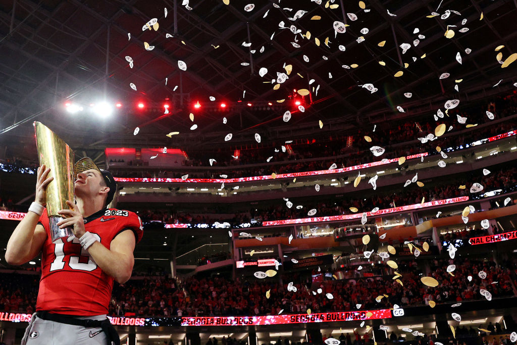 Georgia Bulldogs crush the Texas Christian University Horned Frogs 65-7 to  win second consecutive College Football Playoff National Championship