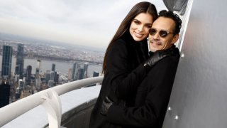 FILE - Nadia Ferreira and Marc Anthony visit the Empire State Building on Dec. 05, 2022 in New York City.