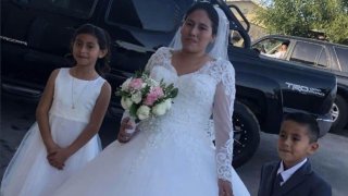 Lucera Lopez (left) is pictured with her mother, Erica Lopez, and brother.