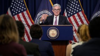 U.S. Federal Reserve Board Chairman Jerome Powell speaks during a news conference at the headquarters of the Federal Reserve, July 27, 2022 in Washington, DC.