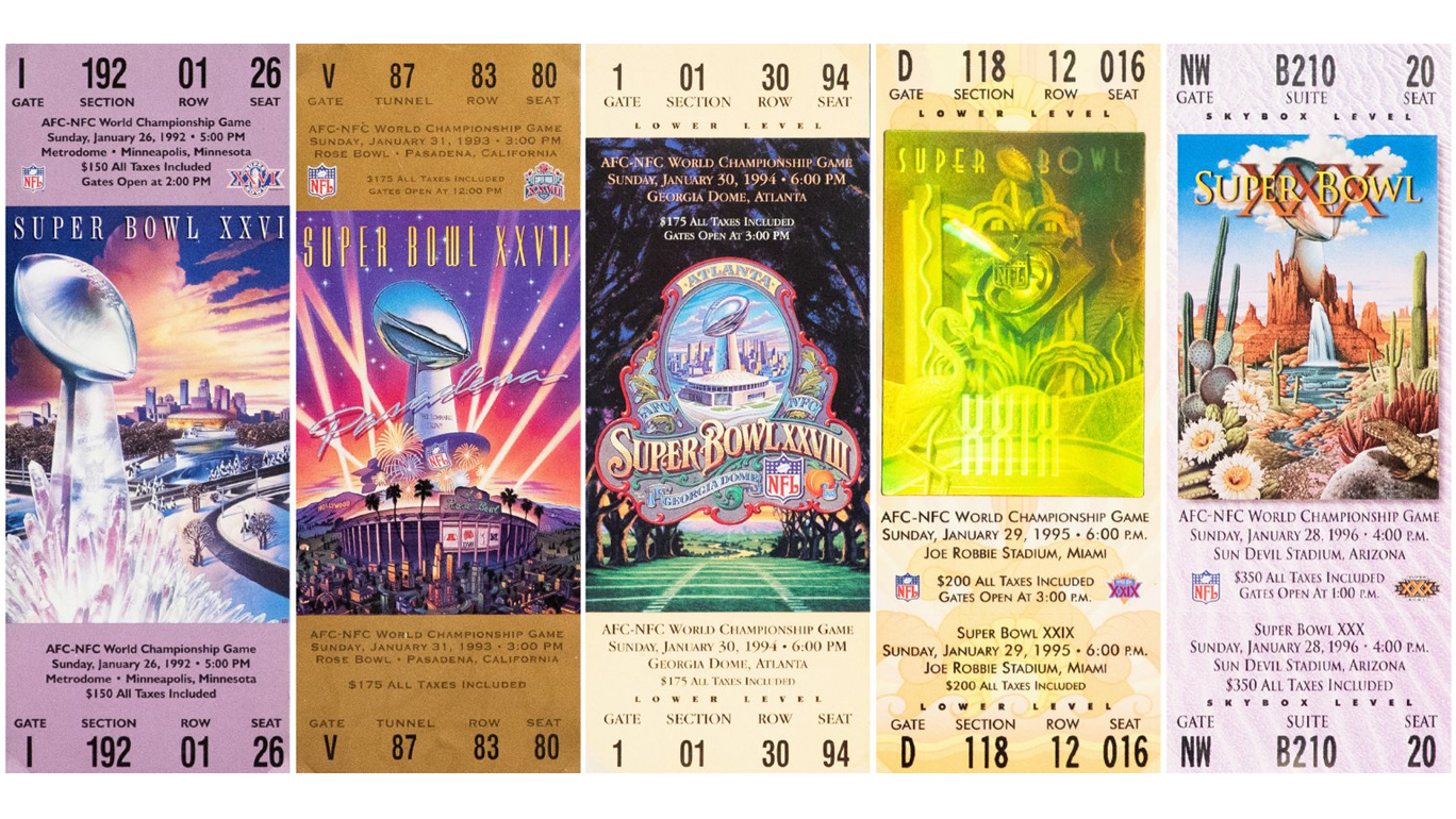 Photos How Super Bowl Ticket Designs Evolved NBC Los Angeles