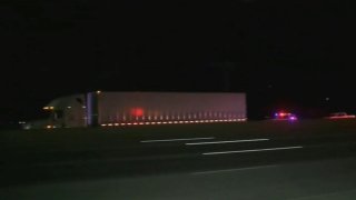 A trucker was shot on the 5 Freeway north of Los Angeles Monday March 28, 2023.