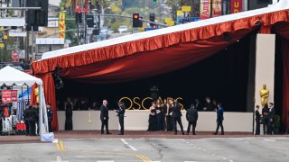 Entrance of the Dolby Theatre is seen ahead of 95th Oscars.