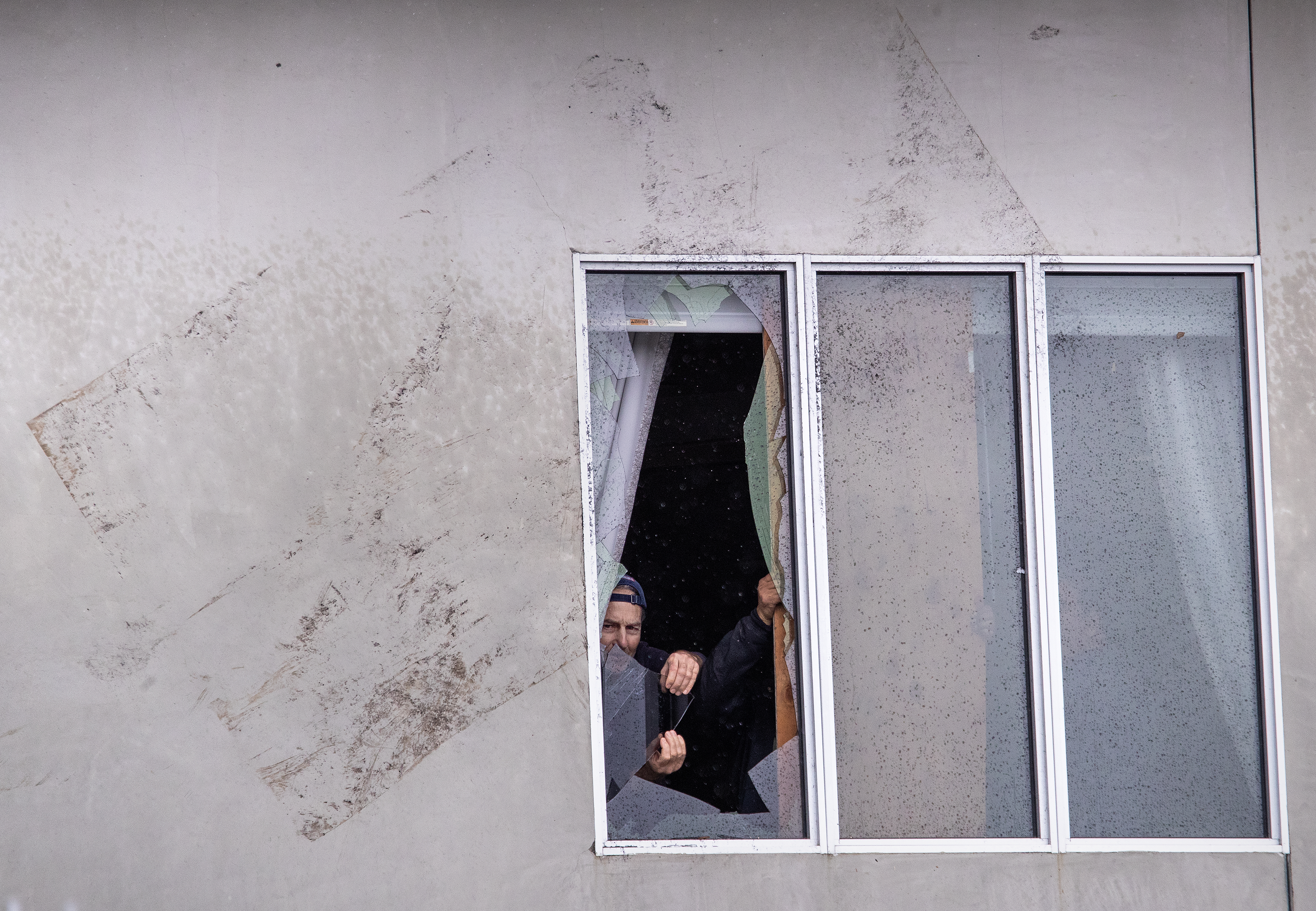 A strong microburst -- which some witnesses dubbed a possible tornado -- heavily damaged several buildings in Montebello